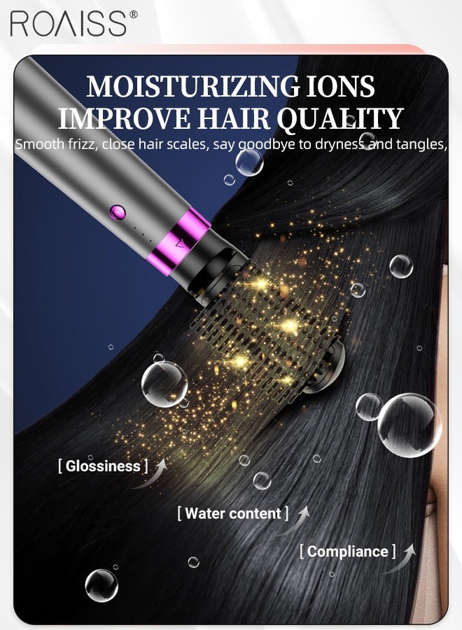 roaiss 5-in-1 Hair Dryer Brush Set, Quick-drying Negative Ion Hair Dryer, Three-speed Adjustment, Noise Reduction Design, Suitable for Styling, Hair Care with Crocodile Clip and Anti-scalding Gloves - Image 5