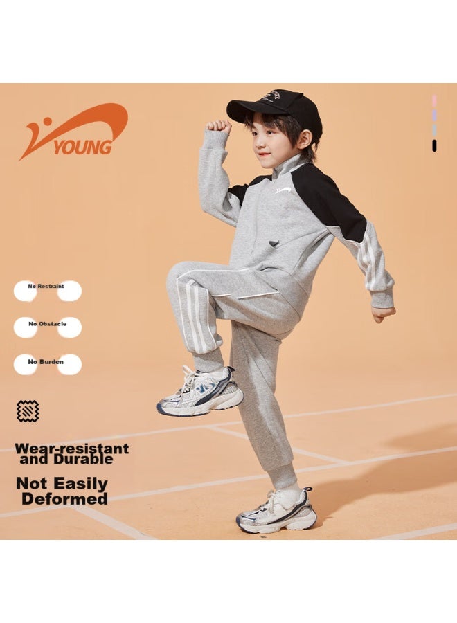 Noble bird Guirenniao Children's Clothing, Girls' Spring And Autumn Set, Boys' Autumn Sportswear, Big Kids' Cardigan Two-piece Set, Children's Autumn Outfit - Image 1