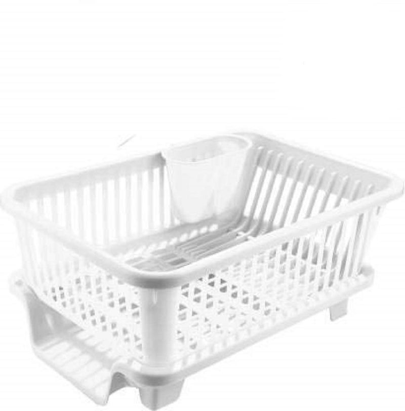 2HEET HEET Kitchen Sink Dish Drainer Drying Rack Chopsticks Spoon Organizer Tray Tableware Holder Basket Dish Drainer Rack with Tray Washing Basket White  - Image 2