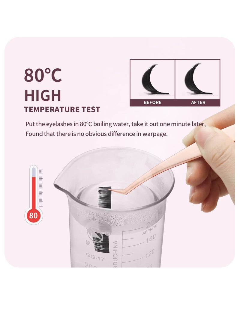 Excefore Professional 16 Rows Classic Eyelash Extension Matte Black Individual False Eye Lashes Extension Salon Use Natural Soft Eyelashes (0.05 C, 8mm) - Image 4