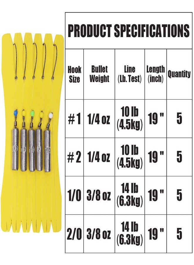 XFISHMAN Drop Shot Rigs for Bass Fishing Ready Rig with Hooks and Sinker Weights (Hook Size 2-Weight 1/4 oz-Qty 5) - Image 5