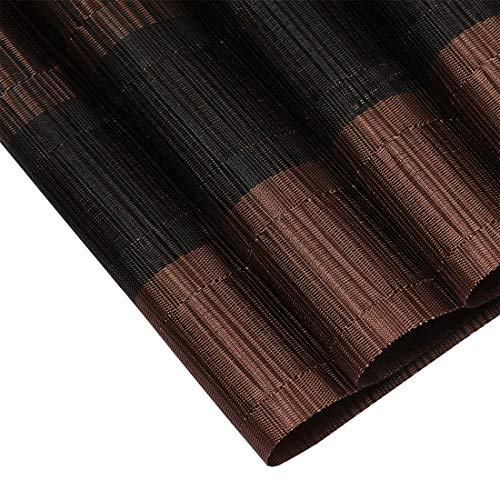 Misuhom Placemats with Table Runner Set Heat Resistant, Non Slip Mats,Crossweave Woven Vinyl Kitchen Tablemats for Dining Table, Parties, Farmhouse, Thanksgiving, Christmas & Gathering(Brown & Black) - Image 4