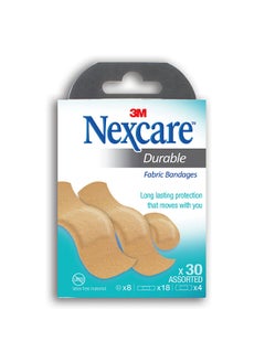 Nexcare ضمادة قماشية متينة من 3M بمقاسات متنوعة - 30 قطعة  - Image 1