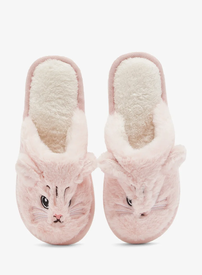Animal Detailed Fur Bedroom Slippers