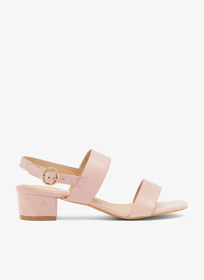 Spot-On Mid Block Heel Strap Sandals