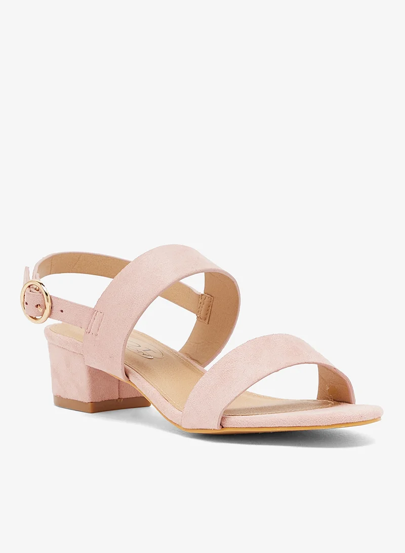 Spot-On Mid Block Heel Strap Sandals