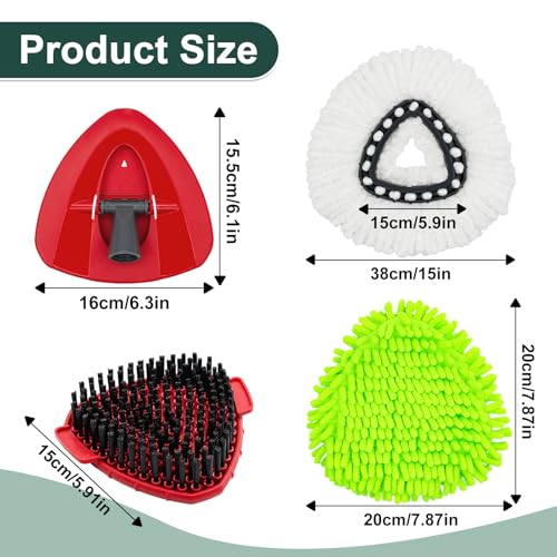 Uoiispet Mop Head Replacement for O Cedar, Spin Mop Replacement Head for Ocedar Easywring 1 Tank System, Mop Heads Includeds 4 Mop Replacement Heads , 1 Spin Scrub Brush & 1 Base - Image 3