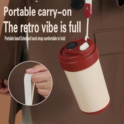 Wosta Smart Insulated Coffee Travel Mug with Touch Screen Digital Temperature Display Travel Flasks, 420 Ml, 316 Stainless Steel Reusable - Leak Proof, Thermal Mug (Vanila) - Image 5