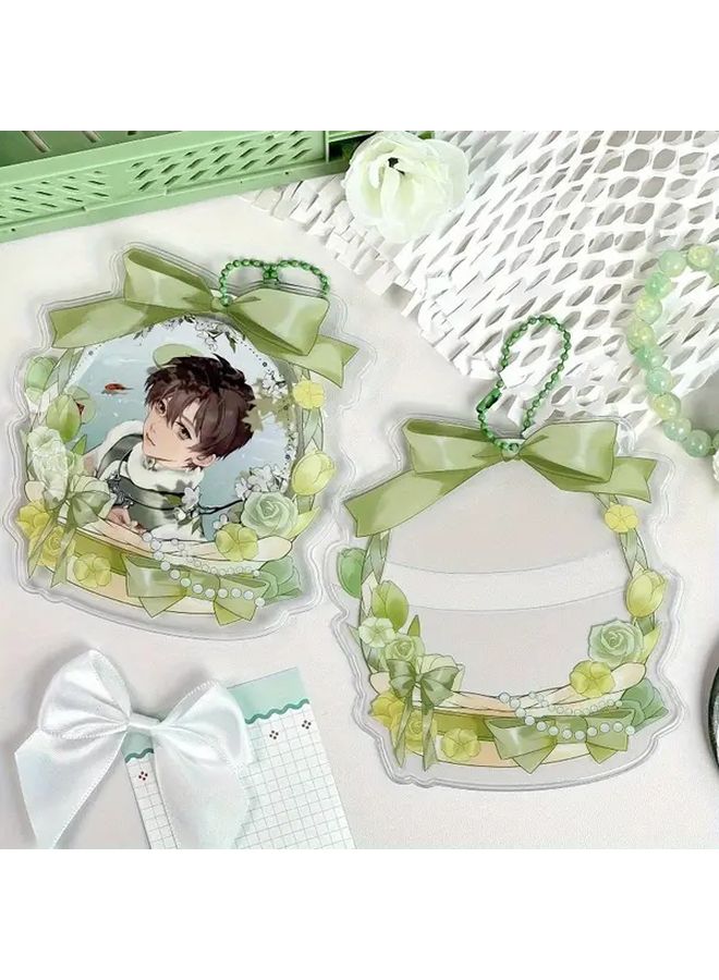 حامل شارة أنيمي ياباني لطيف مع رباط زهري، علبة واقية مستديرة قطر 75 مم - Image 4