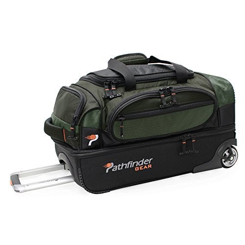 Pathfinder Gear 22 Inch Rolling Drop Bottom Duffel, Olive, One Size - Image 1