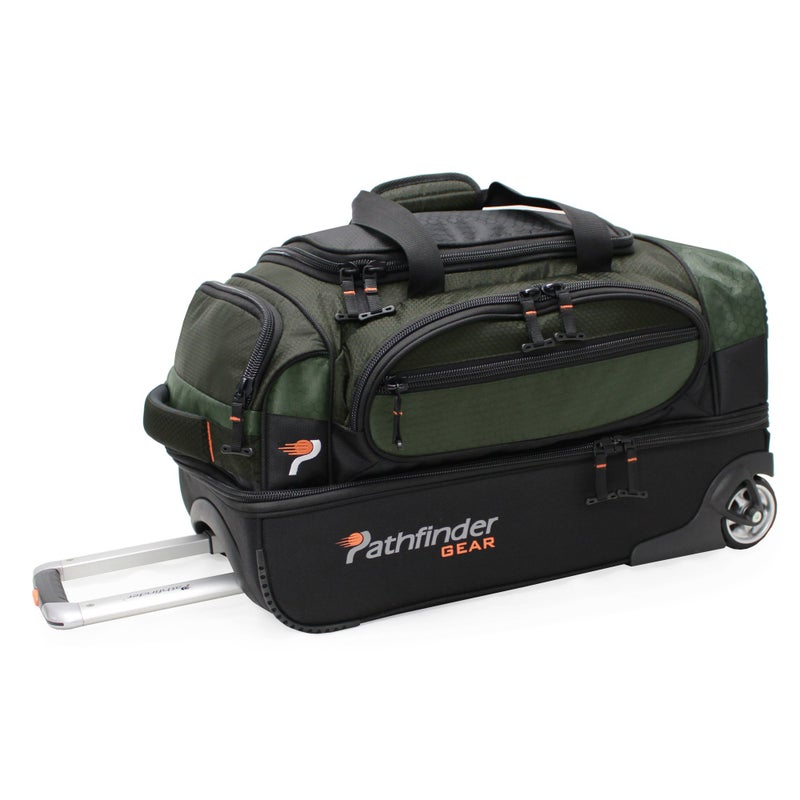 Pathfinder Gear 22 Inch Rolling Drop Bottom Duffel, Olive, One Size - Image 5