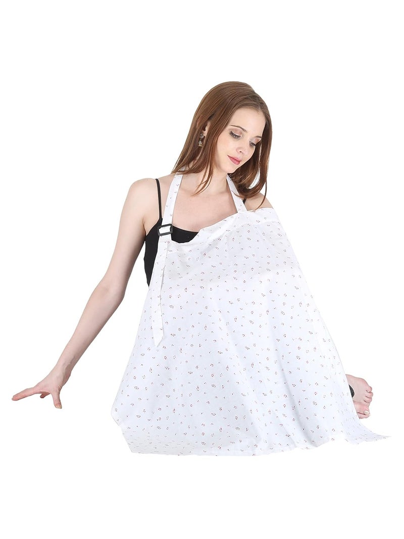 Switchon Feeding Apron Cover Maternity Cover & Scarf 100% Cotton Maternity Breastfeeding Multipurpose for Mothers (White1) - Image 5