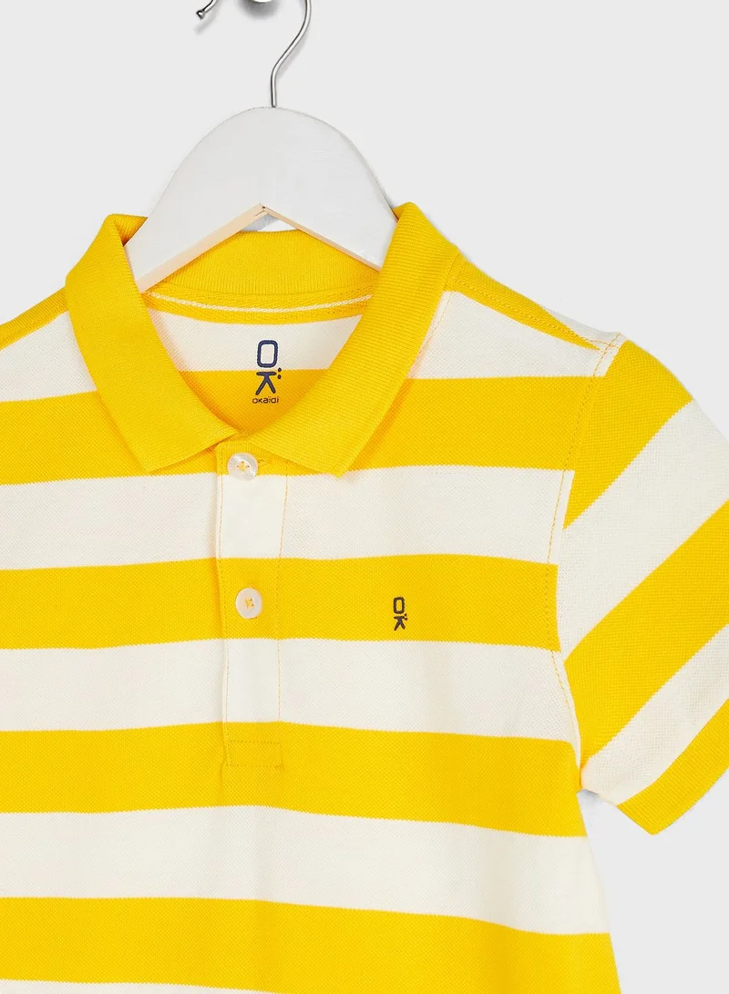 Okaidi Obaibi Youth Striped Polo
