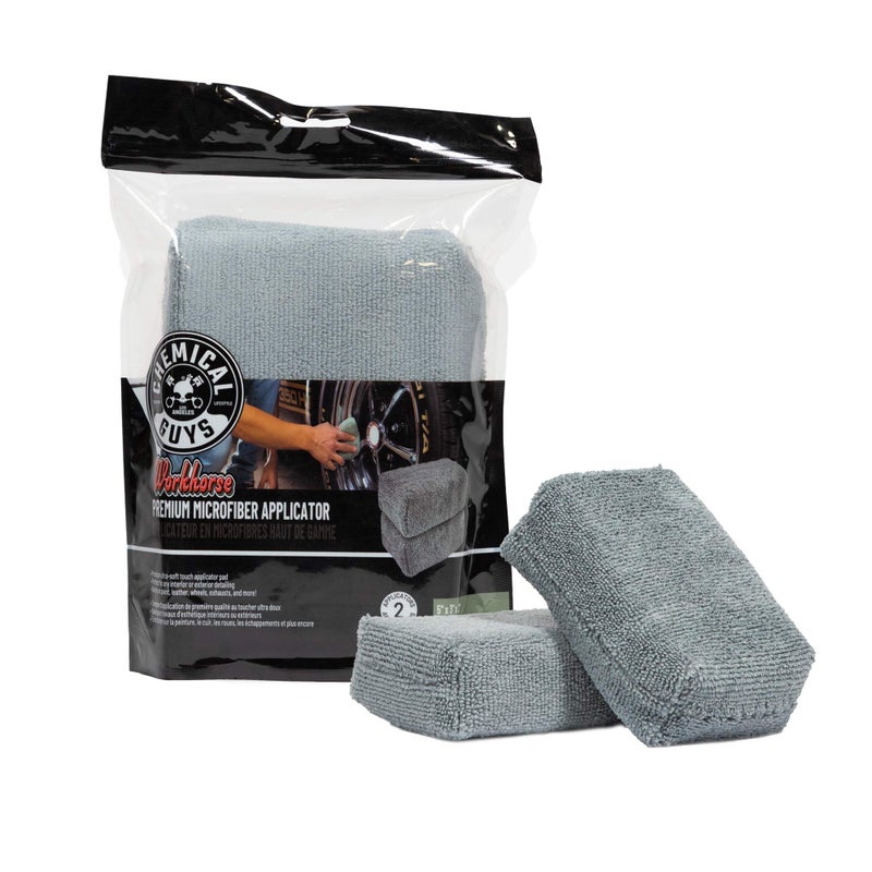 Chemical Guys MIC28502 Workhorse Premium Microfiber Applicator, Gray - Image 2
