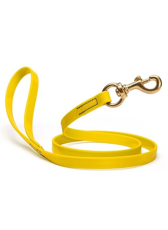 Viper Biothane K9 Working Dog Leash Waterproof Lead for Tracking Training Schutzhund Odor-Proof Long Line with Solid Brass Snap for Puppy Medium and Large Dogs 4ft, Lemon Yellow  - Image 1