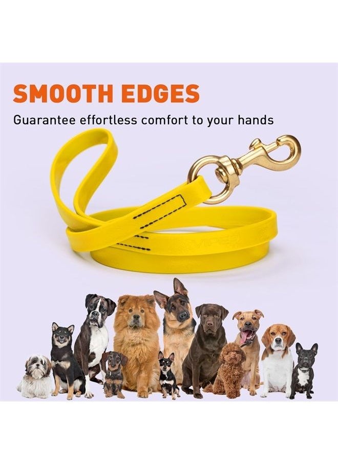 Viper Biothane K9 Working Dog Leash Waterproof Lead for Tracking Training Schutzhund Odor-Proof Long Line with Solid Brass Snap for Puppy Medium and Large Dogs 4ft, Lemon Yellow  - Image 5