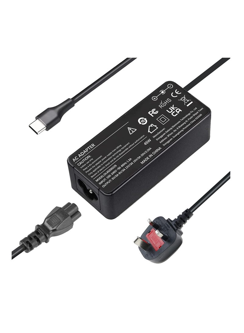 إن تك شاحن لاب توب NTECH 45 واط USB-C من النوع C لأجهزة Lenovo Chromebook Thinkpad Yoga HP Chromebook X360 Specter X360 Dell Xps ASUS ZenBook Chromebook والمزيد - Image 4