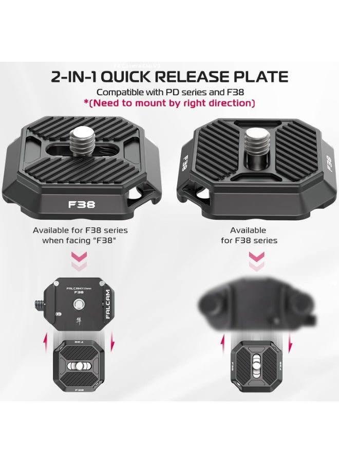 FALCAM New Version F38 Quick Release Plate, FALCAM F38 Quick Release System QR Plate Camera Tripod Mount Adapter Compatible with PD (Only Top Plate, Base Mount NOT Include) - Image 2