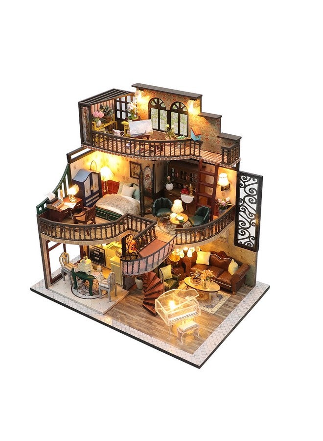 فليفر مجموعة منزل دمى فليفر المصغر، غرفة إبداعية مع أثاث، هدية فنية رومانسية (جناح بناء الأحلام) - Image 1