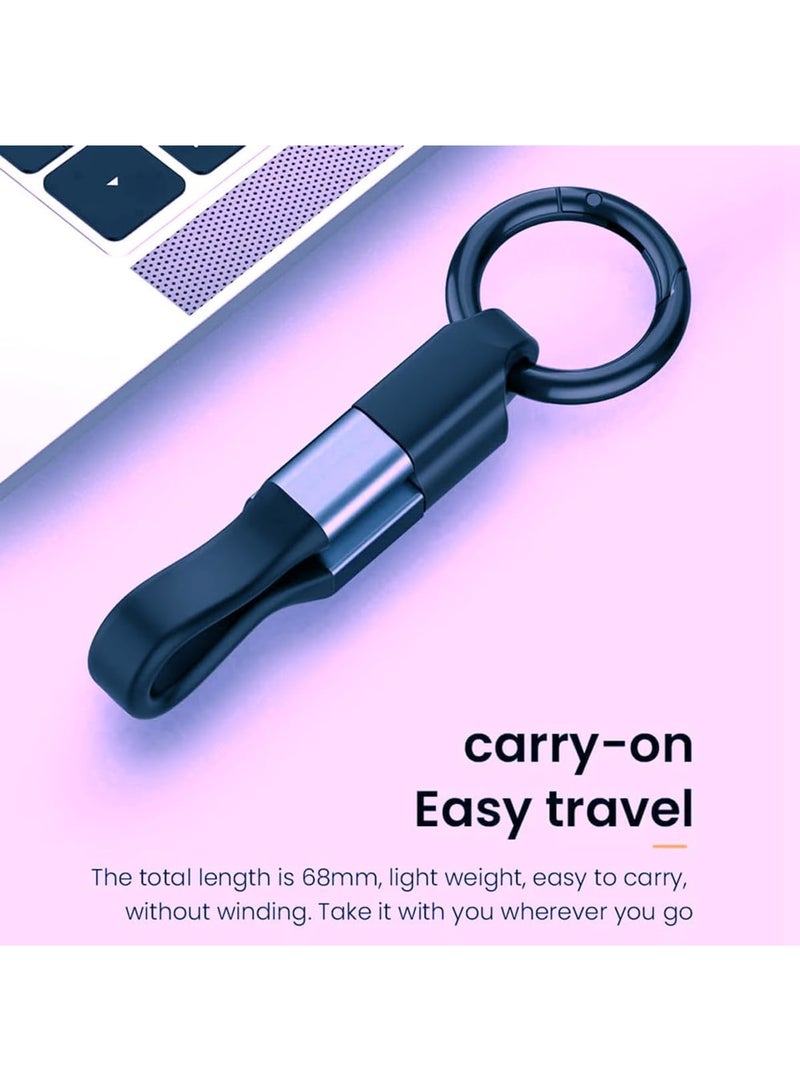 SYOSI USB C to USB C Keychain Charger, Portable Short Charging Cable for Fast Charging and Data Transfer, Travel-Friendly Cable for iPhone 16/15 Pro Max, Galaxy (Black) - Image 4