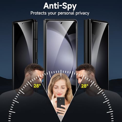 Asstar [2 Pack]Asstar Privacy Screen Protector for Samsung Galaxy Z Fold 6,9H Hardness Tempered Glass Front Privacy Samsung Galaxy Z Fold 6 Screen Protector,Anti-Scratch Case Friendly Accessories Bubble Free - Image 2