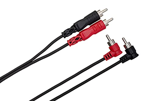Hosa CRA-202R Dual RCA to Dual Right-Angle RCA Stereo Interconnect, 6.6 feet - Image 2
