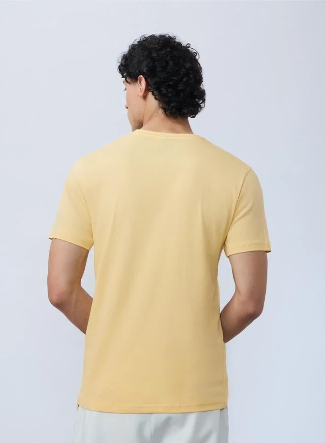 The Souled Store Men Yellow Supima Cotton T-Shirt