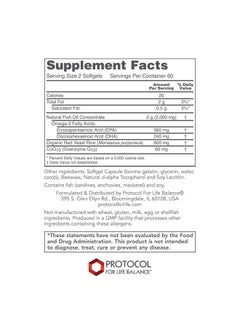 Protocol For Life Balance Protocol Cardio Triplex Red Yeast Rice Coq10 Omega3 Fish Oil Heart Brain 120 Softgels  - Image 3