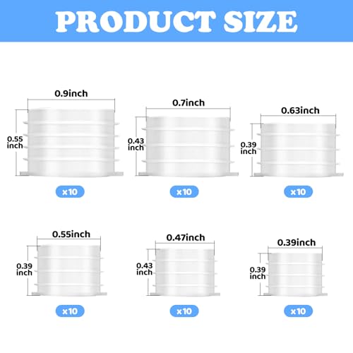 Ayzylpth 60-Pack Salt and Pepper Shaker Plugs, Reusable Salt Shaker Stopper Plug, 6 Size Salt Shaker Plug Replacement, for Bottle Neck Diameters 0.39”, 0.47”, 0.55”, 0.63”, 0.7”, 0.9”Bottles - Image 2