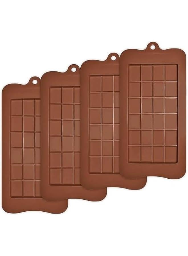 HOOKOR Break-Apart Chocolate Moulds, Set of 4 Packs Food Grade Non-Stick Silicone Protein and Energy Bar Moulds - Image 1