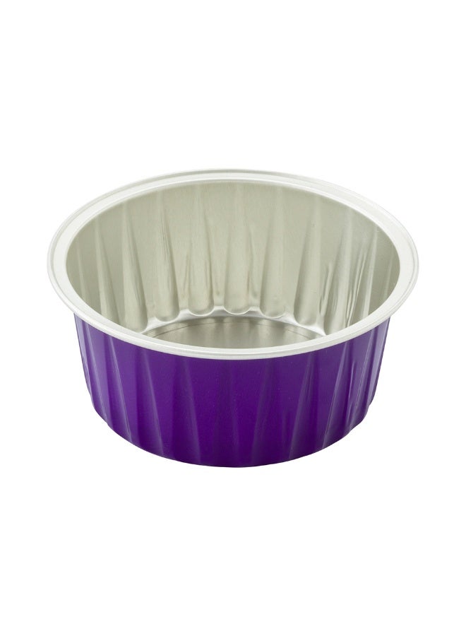 Restaurantware أكواب راميكن disposable سعة 4 أونصات، 100 كوب دائري كريمة بروليه disposable - آمنة للاستخدام في الفرن، لعمل الكب كيك والمافن، أكواب خبز ألومنيوم بنفسجية disposable، آمنة للاستخدام في الفريزر، الأغطية تباع بشكل منفصل - Image 1