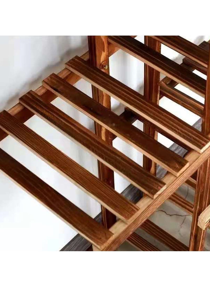 LINGWEI Wooden Plant Stand Shelf Flower Pot Plant Display Storage Rack for Living Room Balcony Courtyard Garden - Image 4