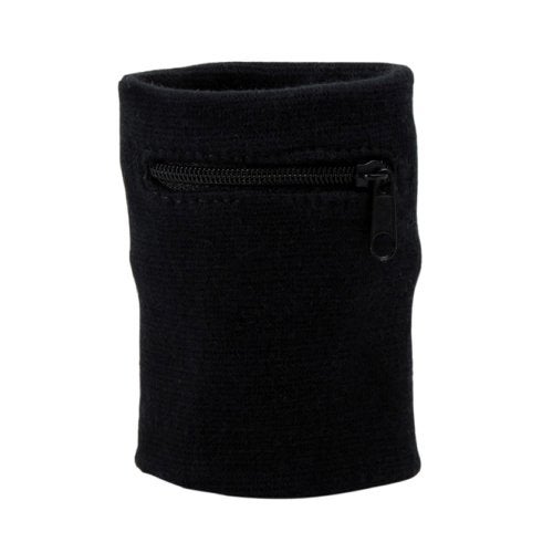 Suddora Zipper Wrist Pouch For Running - Sweatband/Wristband Wallet for Keys, ID, Cards, Cash (Black) - Image 2