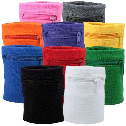 Suddora Zipper Wrist Pouch For Running - Sweatband/Wristband Wallet for Keys, ID, Cards, Cash (Black) - Image 3
