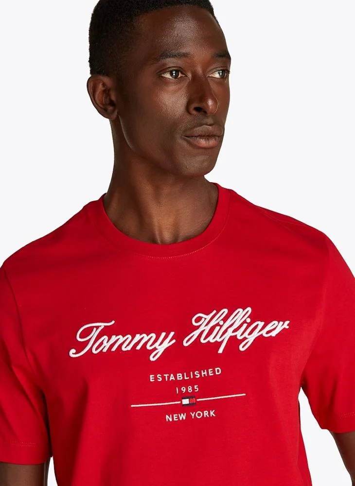 TOMMY HILFIGER Regular Fit T-Shirt With Script Logo