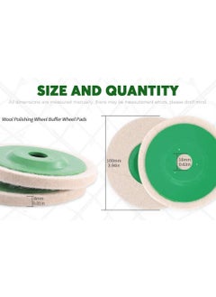 Shoppingekart Polishing PadFelt Buffing Wheel Pads Disc for 4 Inch Angle GrinderWool Polishing Wheel Size 4 inchMulticolour Pack of 6  - Image 2