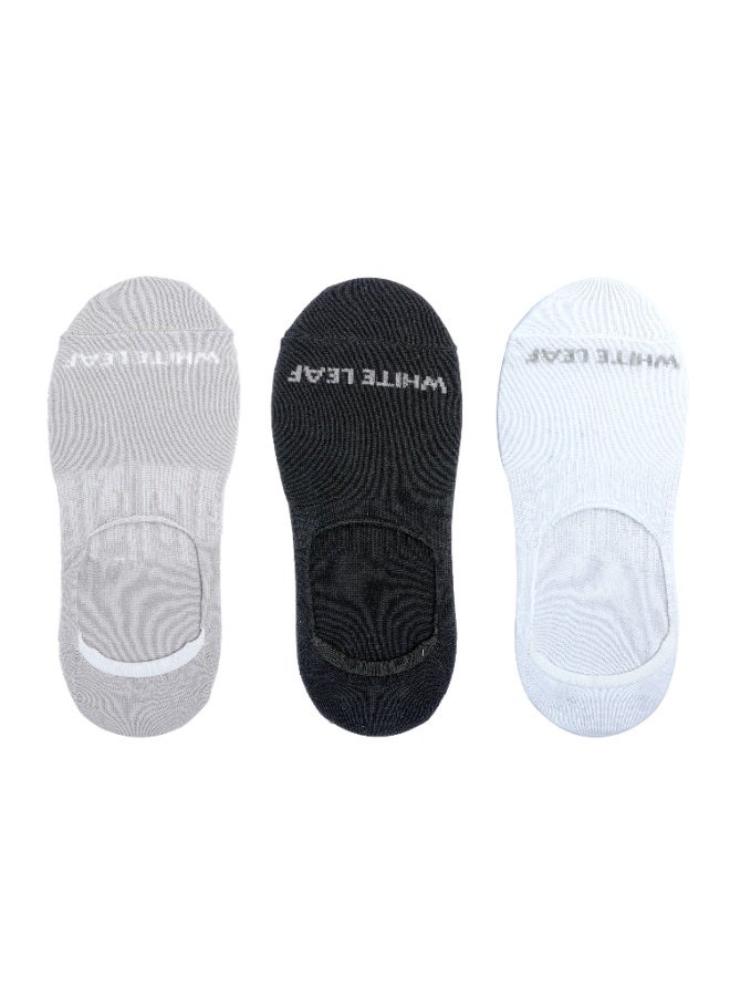 الورقة البيضاء 3 أزواج من الجوارب القصيرة للرجال المصنوعة من القطن - قابلة للتنفس، تمتص الرطوبة، متينة - 3 أزواج (رمادي فاتح، أسود، أبيض) - مقاس واحد - Image 1