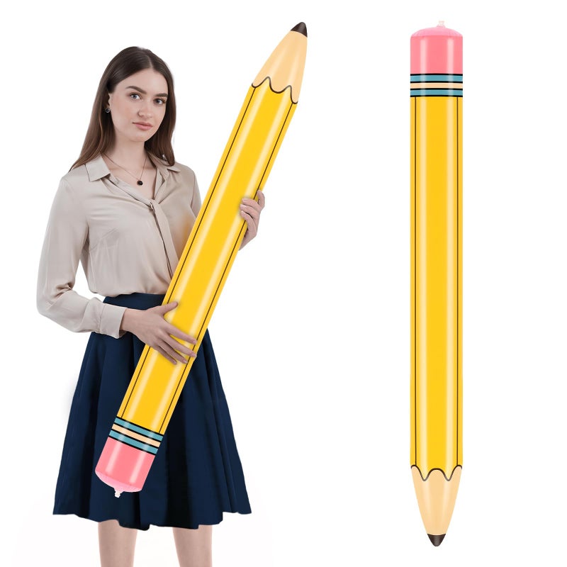 Dalycro 43-Inch Inflatable Pencil Giant Blow Up Pencil Colorful Inflatable Crayons, Birthday Party Supplies, and Room Decoration (Yellow, 43in) - Image 1