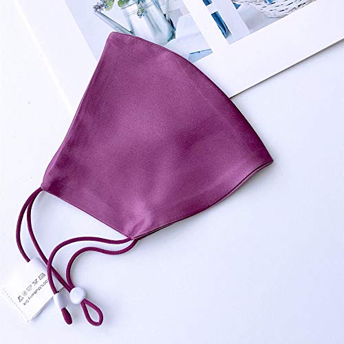 ROSEWARD 100% Mulberry Silk Purple Face Mask for Women Cooling Lightweight Masks Breathable-Dark Purple - Image 2