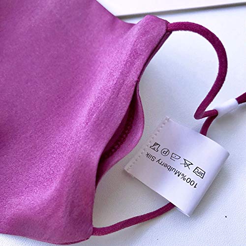 ROSEWARD 100% Mulberry Silk Purple Face Mask for Women Cooling Lightweight Masks Breathable-Dark Purple - Image 4