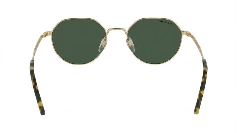 Lacoste L268S 210 53 Geometric Sunglasses For Unisex - Gold Frame, Green Lens - Image 5
