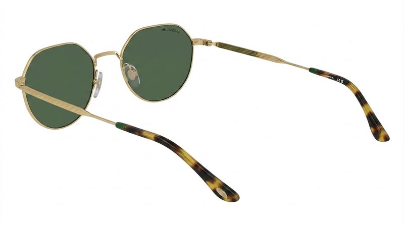 Lacoste L268S 210 53 Geometric Sunglasses For Unisex - Gold Frame, Green Lens - Image 4