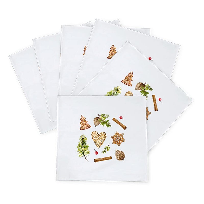 Khakee 6 Pcs Christmas Theme Silk Table Napkins 10x 10 for Xmas Decoration Christmas OrnamentsChristmas Giftxmas21390 - Image 2
