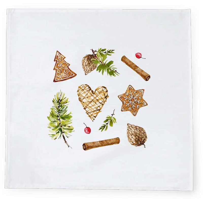 Khakee 6 Pcs Christmas Theme Silk Table Napkins 10x 10 for Xmas Decoration Christmas OrnamentsChristmas Giftxmas21390 - Image 3
