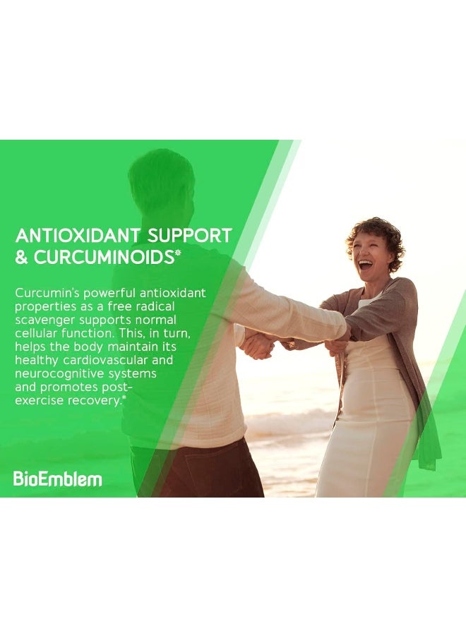 BioEmblem - BioEmblem Turmeric Curcumin Supplement with BioPerine Joint Support & Anti-Inflammatory - Image 1