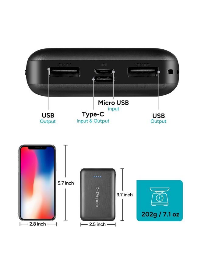 Dr. Prepare 10000mAh Battery Pack Charger Portable, 5V 3A USB C Power Bank with Dual Output, Ultra-Compact External Battery Pack for Heated Vest, Heated Jacket, iPhone and iPad - Image 3