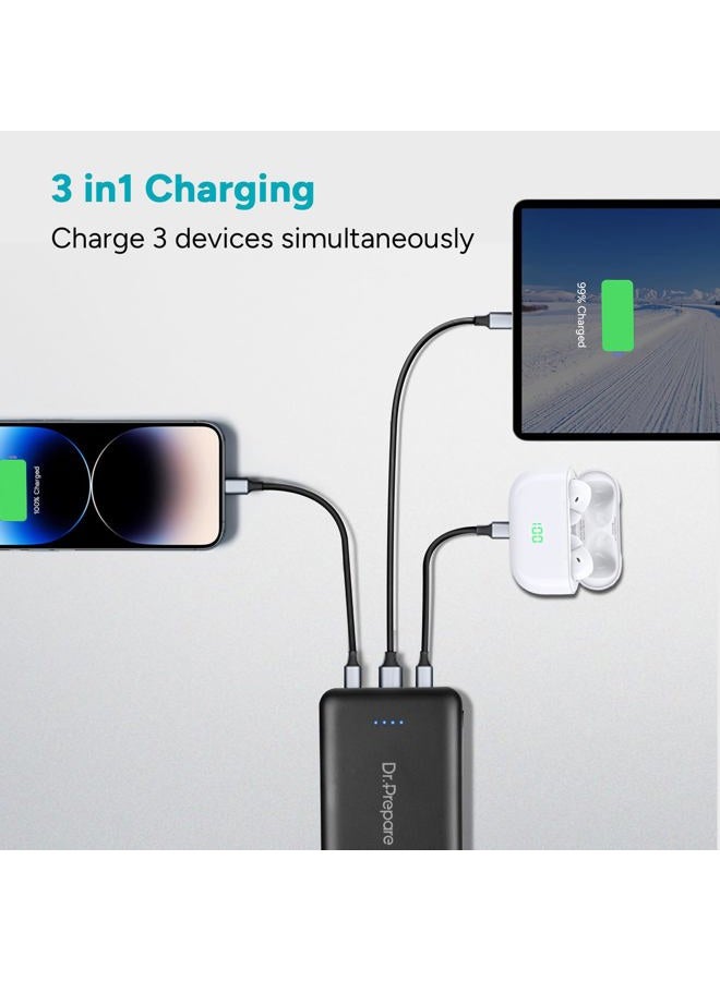 Dr. Prepare 10000mAh Battery Pack Charger Portable, 5V 3A USB C Power Bank with Dual Output, Ultra-Compact External Battery Pack for Heated Vest, Heated Jacket, iPhone and iPad - Image 4