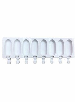 Y&D Lakobos Pieces Popsicle Molds Set, 8 Cavities Silicone with 50 Wooden Sticks for DIY Ice Pop Cream Mold Oval Cake (White)  - Image 3