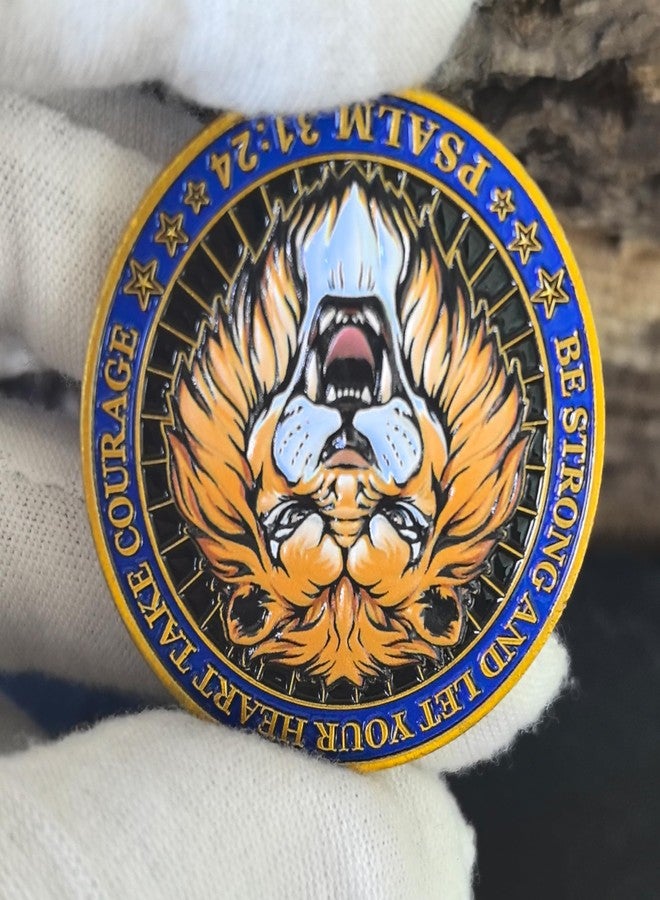 CYOUNG Christian Lion of Courage Inspirational Challenge Coin - Be Strong and Courageous - Image 4