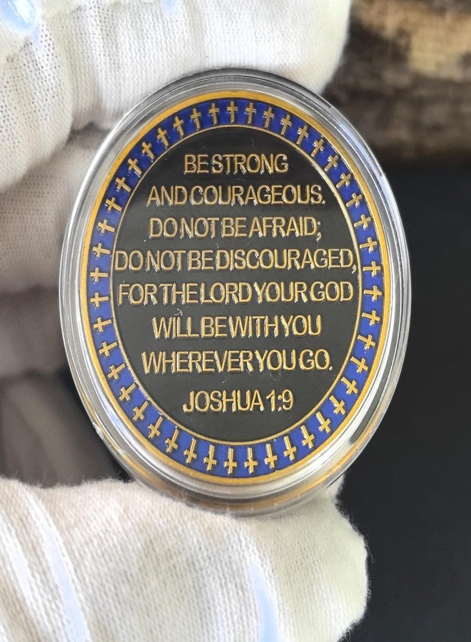 CYOUNG Christian Lion of Courage Inspirational Challenge Coin - Be Strong and Courageous - Image 2